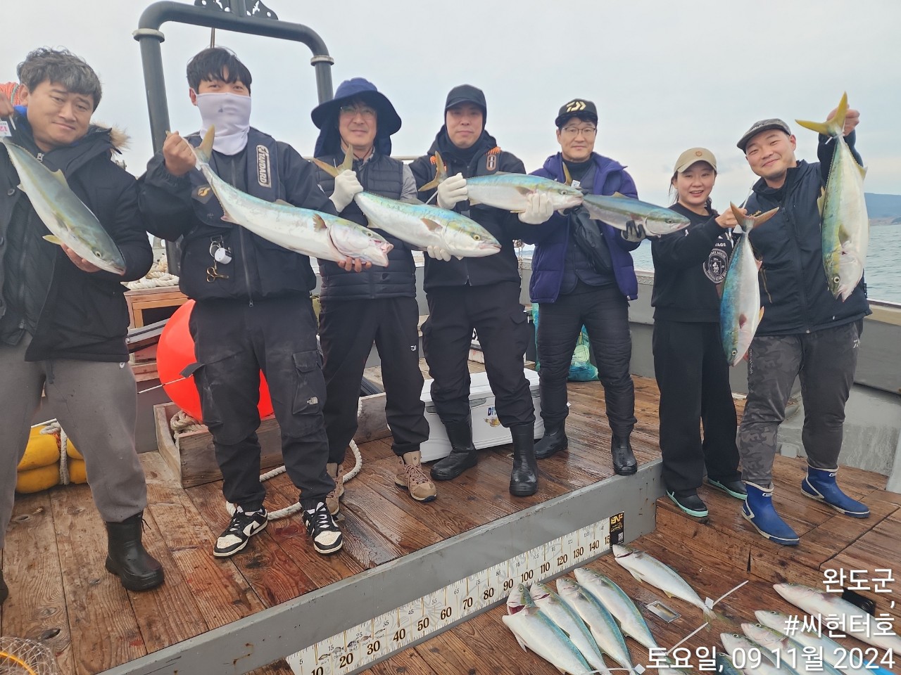 11월9일 씨헌터호(클럽씨호) 방어 굿 조황입니다.